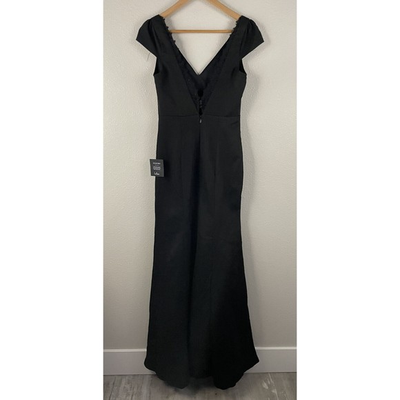 Lulus Womens Size Small Love Will Follow Black Cap Sleeve Mermaid Maxi Dress - Picture 5 of 8